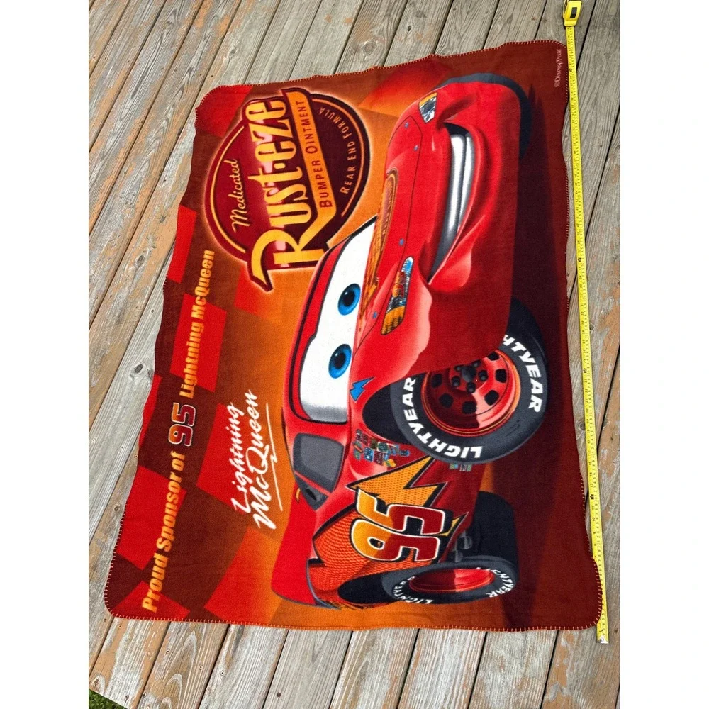 Disney Pixar Cars Lightning McQueen Fleece Blanket Bath Towel Glad Bags Bundle